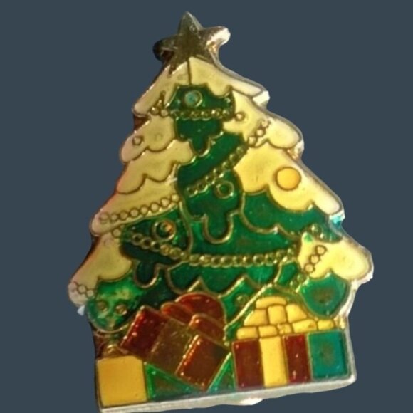 Christmas Tree Pin Brooch Holiday Gifts Jewelry metal Enamel - Picture 1 of 4